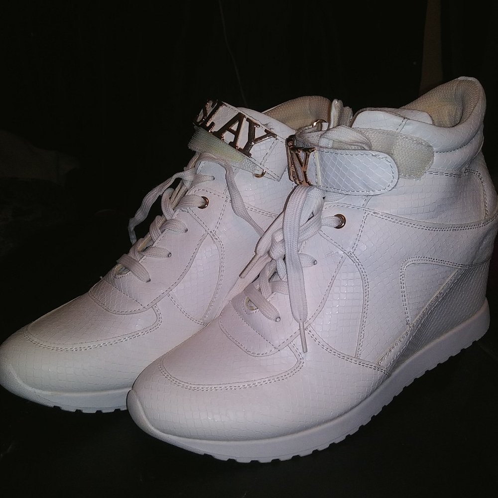 Shoedazzle Wedge Heel High Top Sneakers